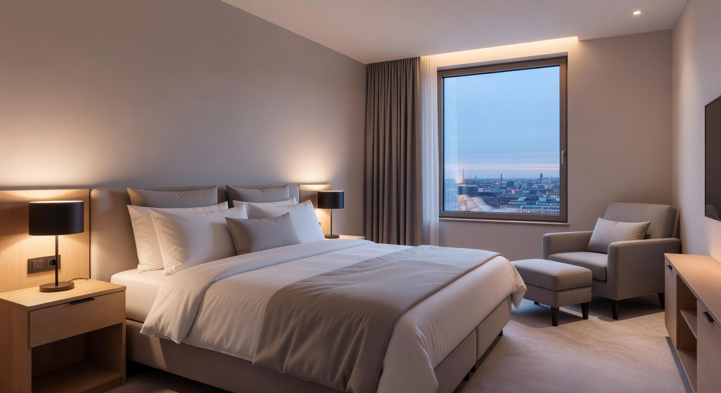 Modern comfortable hotel room interior